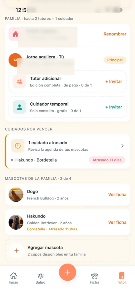 Vista real de Danka mostrando familia, tutores y mascotas